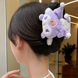 Devilishly Kawaii Plush Hair Claw | Hair Ponytail Updo Kuromi Hair Clip